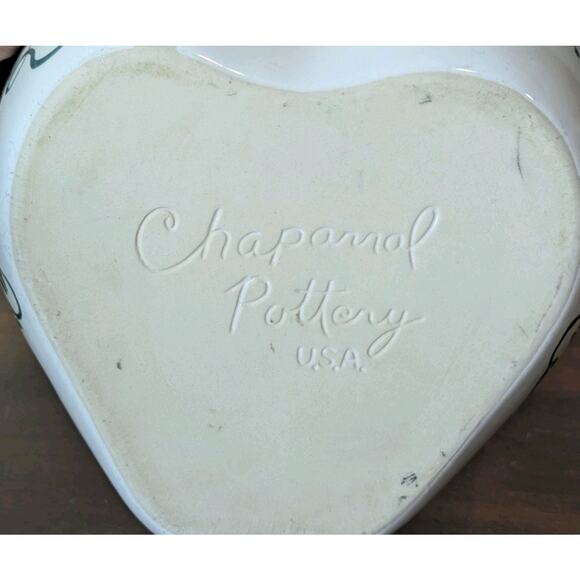 Vintage Chaparral Art Pottery USA Apple Shaped Bowl Dish 8" x 9" Hand Painted - Picture 6 of 9